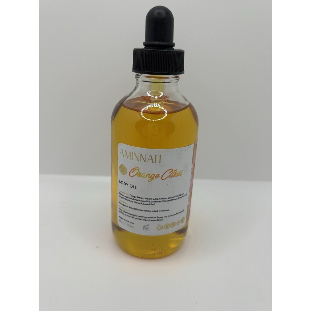 Aminnah Orange Citrus Body Oil 4 Fl Oz Skincare